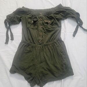 No Boundaries Olive Romper